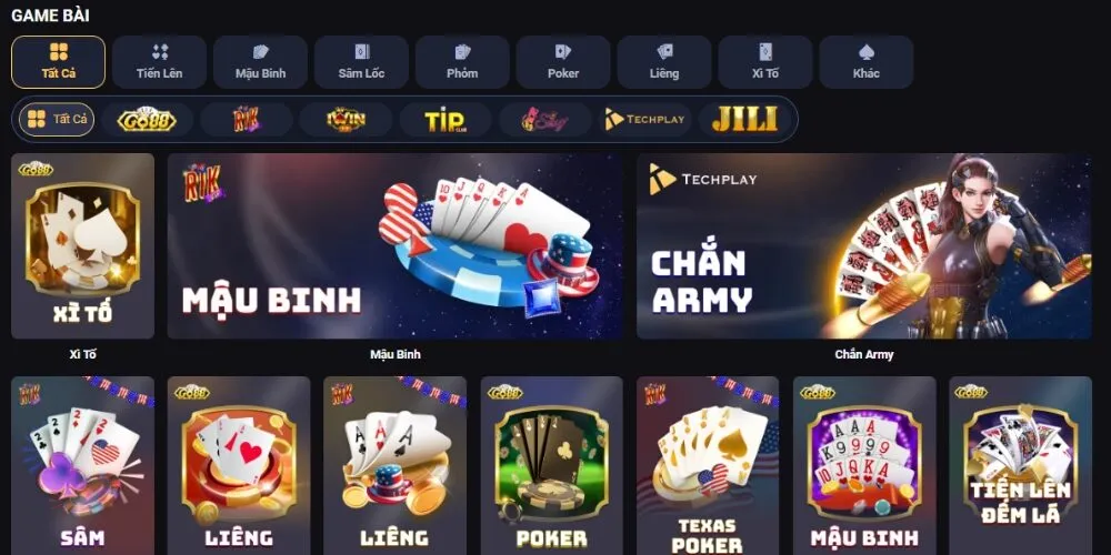 Danh mục sản phẩm giải trí đa dạng tại XOCDIA88